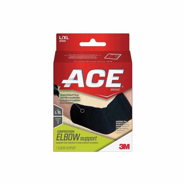 3M Elbow Support Ace Large / X-Large Left or Right Elbow Black, 12PK - 207524