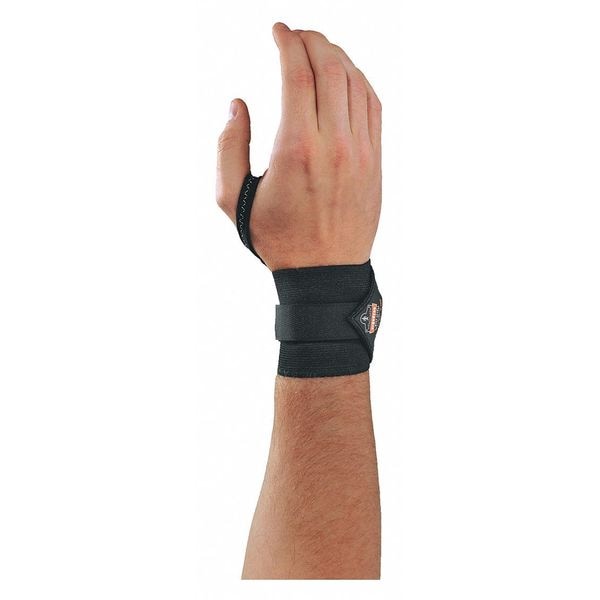 Proflex By Ergodyne Wrist Wrap, w/Thumb Loop, L/XL, Black, PK6 - 420