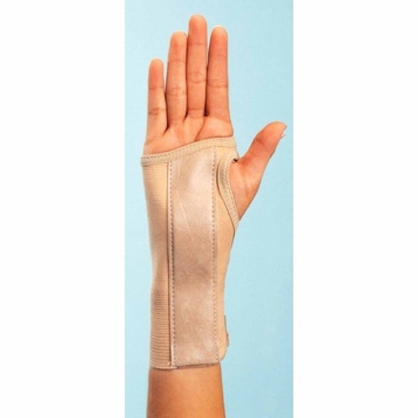 Procare Wrist Brace Low Profile, Contoured, Wraparound Aluminum, Cotton, Elastic Right Hand Beige Medium - 79-87075