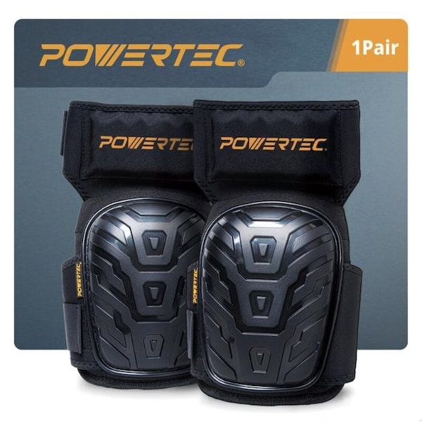 Powertec Safety Knee Pads with Adjustable Thigh Straps Heavy Duty Shell Soft Foam and Thick Gel Cushion - 71879N