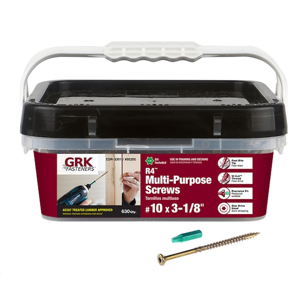 Itw GRK Fasteners R4 No. 10 in. X 3-1/8 in. L Star Flat Head Self Tapping Multi-Purpose Screws - 95200