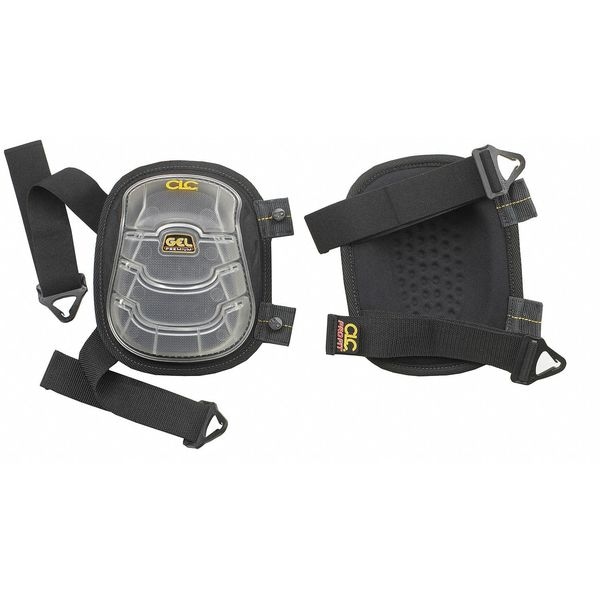 Clc Work Gear Knee Pads, Stabilizer, PU Foam Pad, TPE Cap, Quick Release Closure, 2 Straps, Gray, Universal - 376