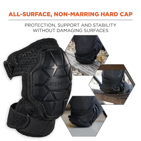 Ergodyne One Size Black Knee Pads - Non Marring 3-Layer Foam - 575