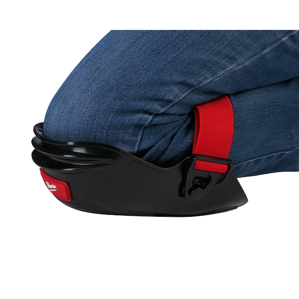Milwaukee Tool Free-Flex Knee Pad, Flexible, Plastic Pad, Foam Cap, Buckle Closure, 1 Straps, Black/Red, Universal - 48-73-6000