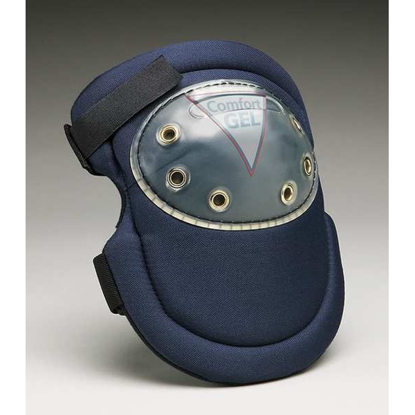 Allegro Industries Knee Pad, Hard Shell, Gel Pad, Fabric Cap, hook-and-loop Closure, 2 Straps, Blue, Universal - 7102-GEL