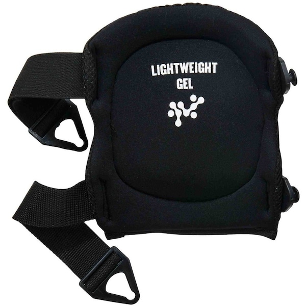 Ergodyne Knee Pad, Hard Shell, Foam, Gel Pad, Rubber Cap, Clip Closure, 2 Straps, Black, Universal - 357