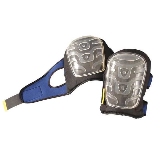 Occunomix Knee Pad, Soft, Foam Pad, Plastic Cap, hook-and-loop Closure, 1 Straps, Black, Clear, Universal - 122
