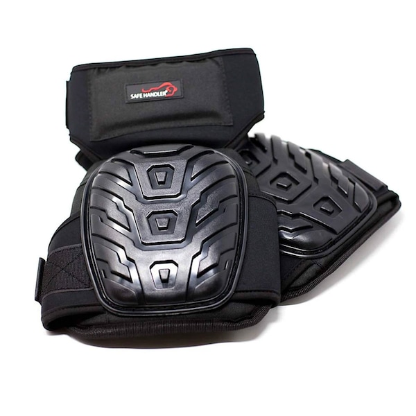 Safe Handler Professional Extra Long Crystal Gel Knee Pads, Black, PR - BLSH-HD-PVC-KPL-4BK