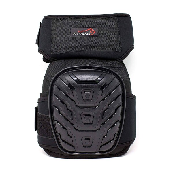 Safe Handler Professional Extra Long Crystal Gel Knee Pads, Black, PR - BLSH-HD-PVC-KPL-4BK