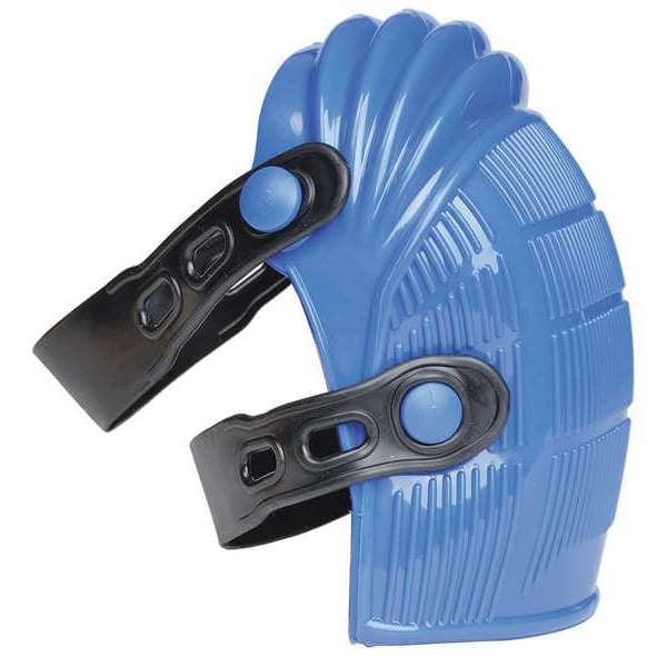 Allegro Industries Knee Pads, Flexible, EVA Foam Pad, Polycarbonate Cap, Button and Loop Closure, 2 Straps, Blue/Black - 6987