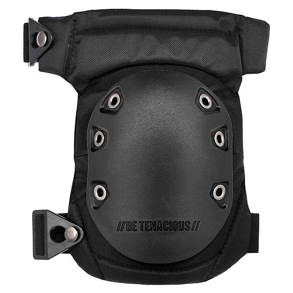 Ergodyne Knee Pad, Hard Shell, Gel, Foam Pad, Rubber Cap, Buckle Closure, 2 Straps, Black, Universal - 435