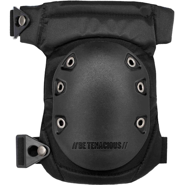 Ergodyne Knee Pad, Hard Shell, Gel, Foam Pad, Rubber Cap, Buckle Closure, 2 Straps, Black, Universal - 435