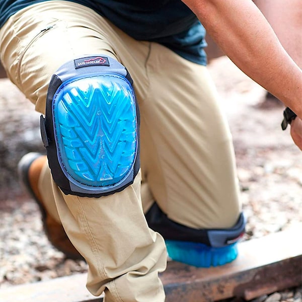 Safe Handler Professional Knee Pads, Superior Gel Cushion, Blue, PR - BLSH-HD-PVC-KP-7BL