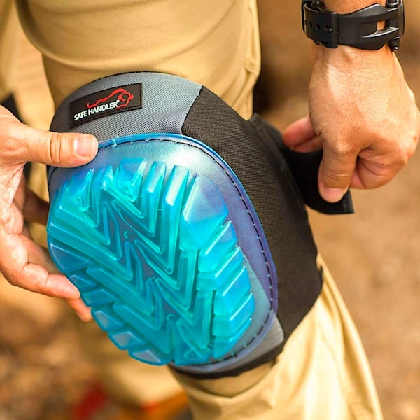 Safe Handler Professional Knee Pads, Superior Gel Cushion, Blue, PR - BLSH-HD-PVC-KP-7BL