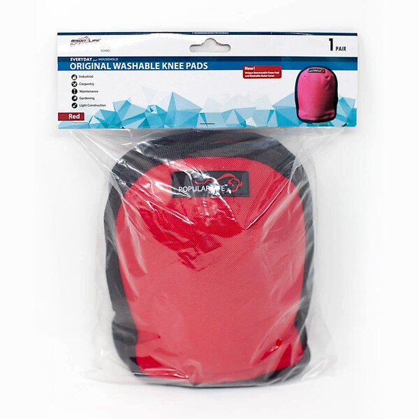 Popular Life Original Washable Home & Gardening Knee Pads, Red, PR - BLPL-ES-XPE-KP-12BKR