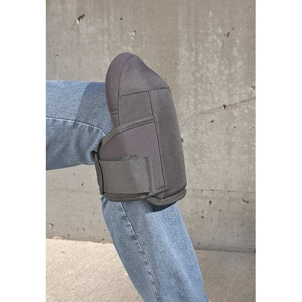 Allegro Industries Knee Pad, Flexible, Foam, Plastic Pad, Foam, Fabric Cap, hook-and-loop Closure, 1 Straps, Black - 6985