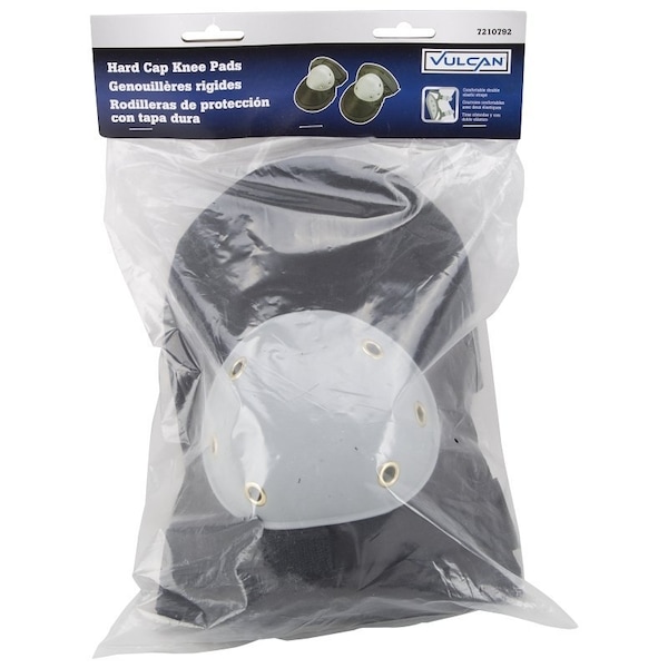 Vulcan Heavy-Gauge Knee Pad Hardcap with Thick Foam, 9-3/4 x 7 in, PE Cap, EVA Pad, 2-Strap - JL-KP01