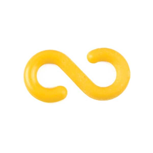 Zoro Select S-Hook for Plastic Chain Barrier, Yellow, 1 237/500 in Length, Gloss - 30302-10