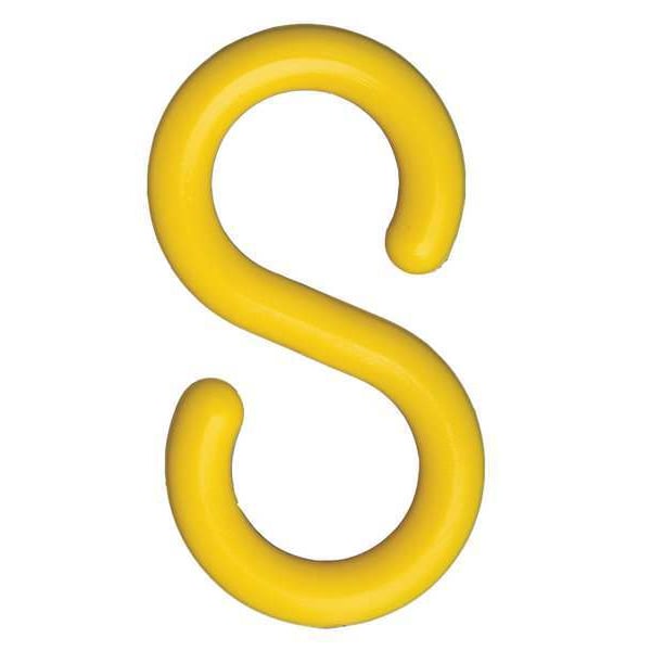 Zoro Select S-Hook for Plastic Chain Barrier, Yellow, 1 237/500 in Length, Gloss - 30302-10