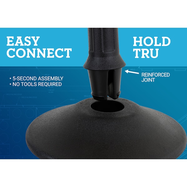Us Weight Barrier Post with Belt, Black, 77 in Length, 38 1/2 in Post Height, No Legend, Unfinished - U2000