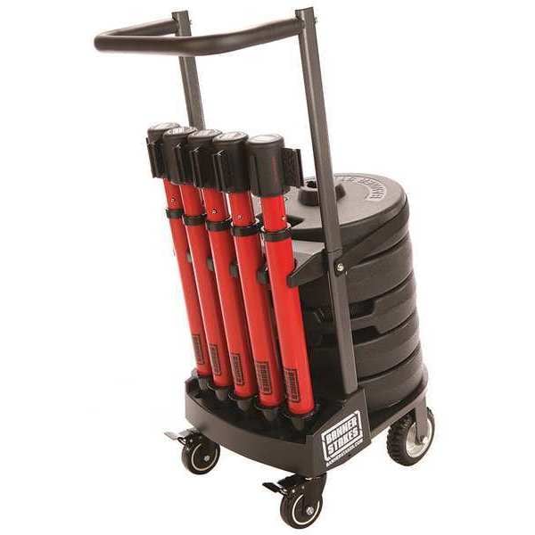 Banner Stakes Belt Barrier System, 15 ft Length, 22 in to 42 in Post Height, Danger Keep Out - PL4011
