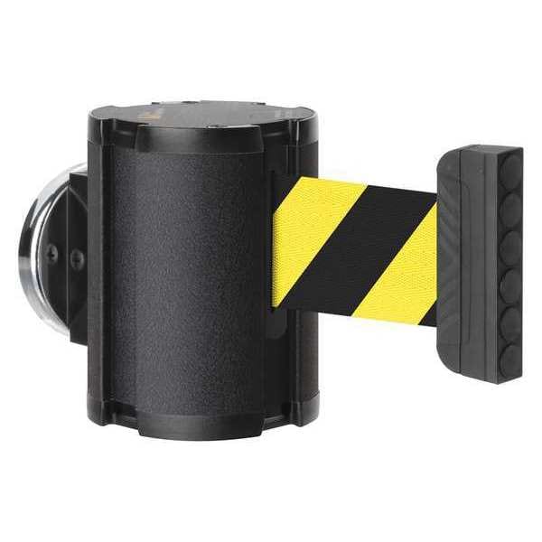 Lavi Industries Retractable Belt Barrier, Black, 15 ft Length, No Legend, Textured - 50-41300MG/WB/SF
