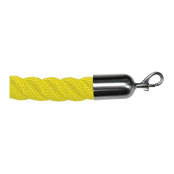 Lawrence Metal Barrier Rope, Nylon, Yellow, 6 ft.L - ROPE-TWST-35-06/0-2-SNAP-1S