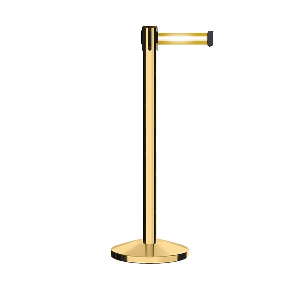 Montour Line Stanchion Belt Barrier Pol.Brass Post 13ft. Y Ref. Belt - ES400-PB-YRH-130