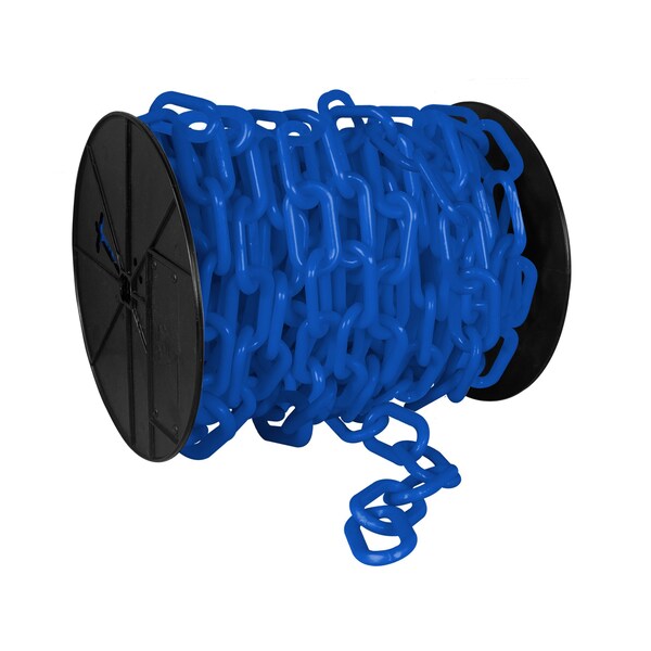 Mr. Chain 3" x 60' Sky Blue Plastic Safety Chain - Reel - 80124