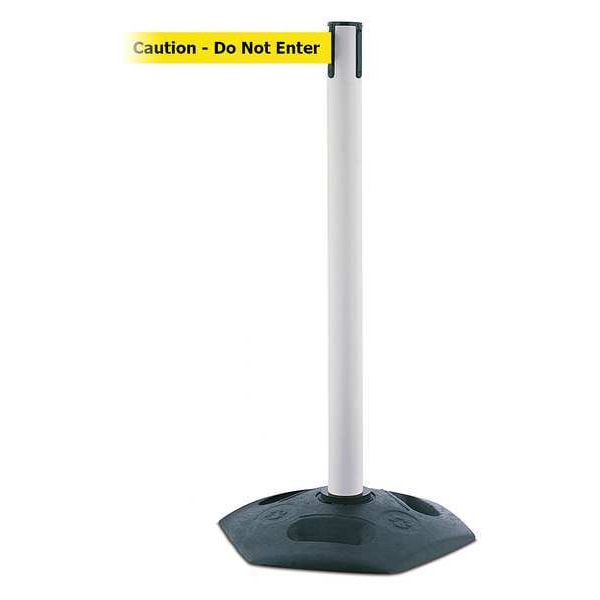 Tensabarrier Barrier Post with Belt, Black, 13 ft Length, 38 in Post Height, Caution Do Not Enter - 886-32-MAX-NO-YAX-C
