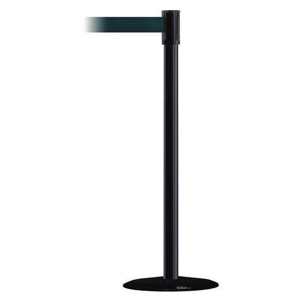 Tensabarrier Barrier Post with Belt, Black, 13 ft Length, 38 in Post Height, No Legend, Basics - 890B-33-33-33-MAX-NO-G7X-C