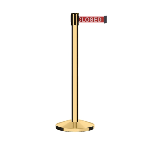 Montour Line Stanchion Belt Barrier Pol.Brass Post 13ft. Close.Belt - ES400-PB-THISLRW-130