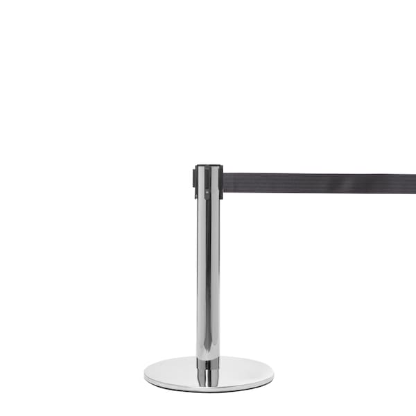 Queue Solutions QueuePro Mini 300, Polished Stainless, 16' Gray Belt - PROMINI300PS-GY160