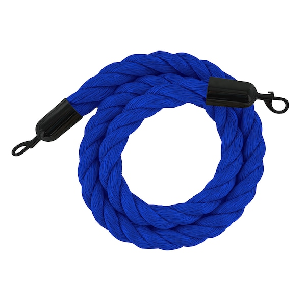 Montour Line Twisted Polyprop.Rope Blue With Black Snap Ends 6ft.Cotton Core - PPR150-60-BL-SE-BK