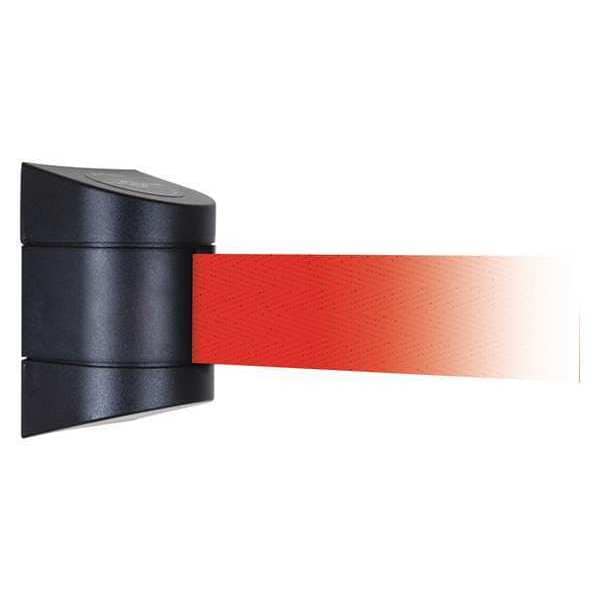 Tensabarrier Barrier Post with Belt, Black, 15 ft Length, No Legend, Unfinished - 897-15-M-33-NO-R5X-D