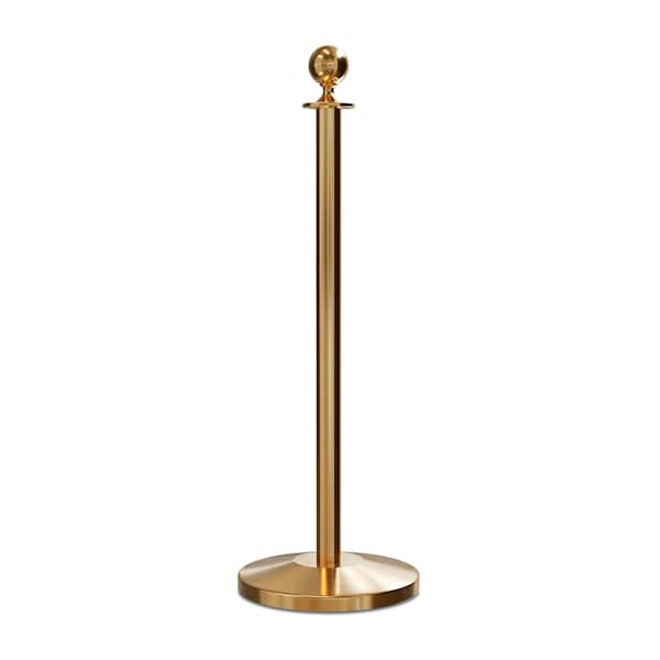 Montour Line Stanchion Post and Rope Sat.Brass Post Ball Top - EP400-BA-SB