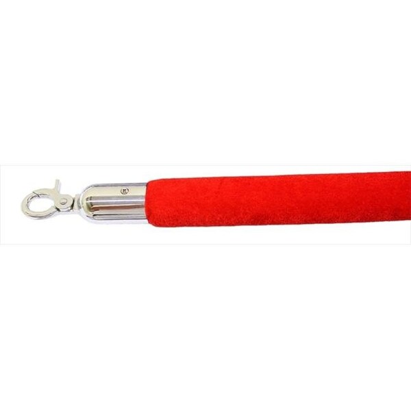 Vic Crowd Control Inc VIP Crowd Control 1659 96 in. Velour Rope with Mirror Closable Hook - Red - 1659