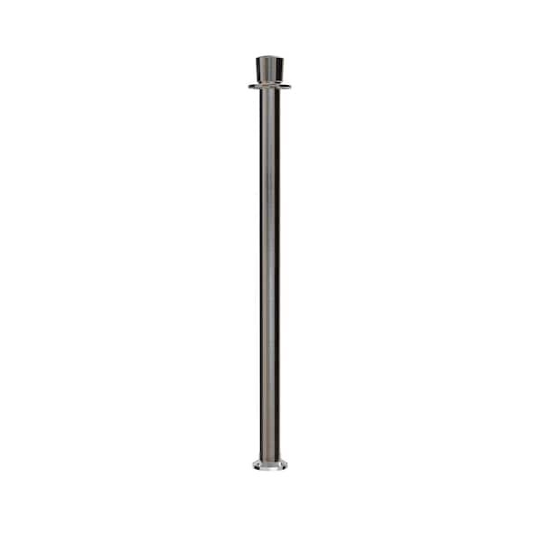 Montour Line Stanchion Post and Rope Fixed Base Sat.Steel Post Crown Top - SP400F-CN-SS