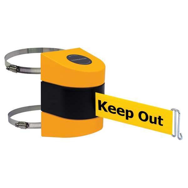 Tensabarrier Retractable Belt Barrier, 15 ft Length, Danger Keep Out, Yellow - 897-15-C-35-NO-YDX-A