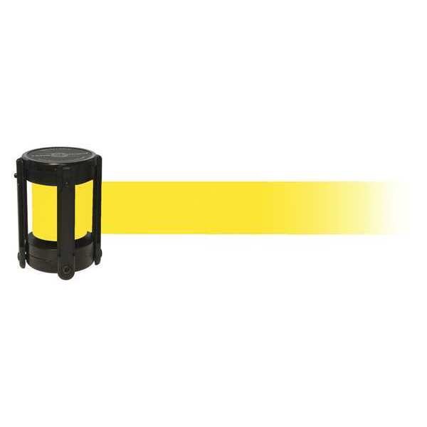 Tensabarrier Barrier Post with Belt, Black, 7 1/2 ft Length, 4" Post Height, No Legend, Unfinished - CASSETTE-STD-NO-Y5X-C