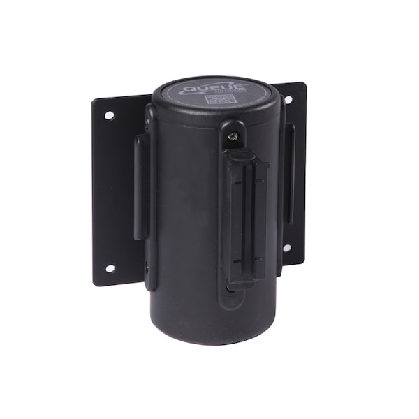 Queue Solutions WallMaster 400, Black, 15' Orange/Black Diagonal Stripe Belt - WM400B-OB150