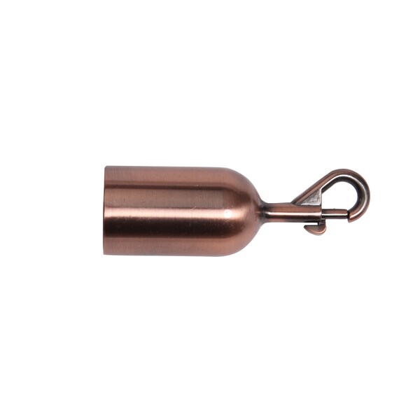 Queue Solutions 6' Velour Stanchion Rope, 1.5" diameter, Red, Antique Copper Snap Ends - 245RD6-SESLAC