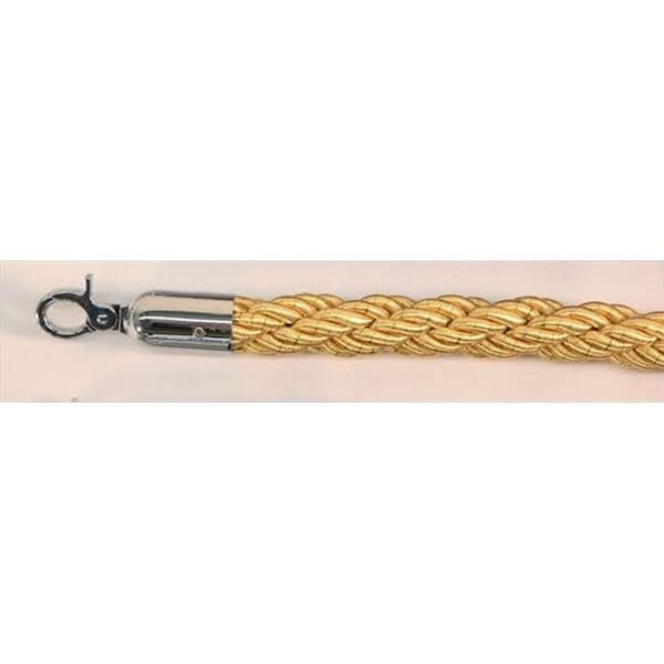 Vic Crowd Control Inc VIP Crowd Control 1674 60 in. Braided Rope with Mirror Closable Hook - Yellow-Gold - 1674