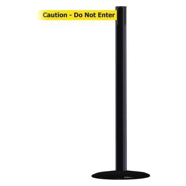 Tensabarrier Barrier Post with Belt, Black, 13 ft Length, 38 in Post Height, Caution Do Not Enter - 889B-33-33-MAX-NO-YAX-C