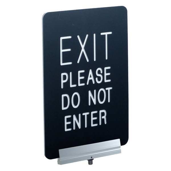Visiontron Signage, Engraved, 11x7 in., EXIT PLEASE - SBC-711P2-01-BK