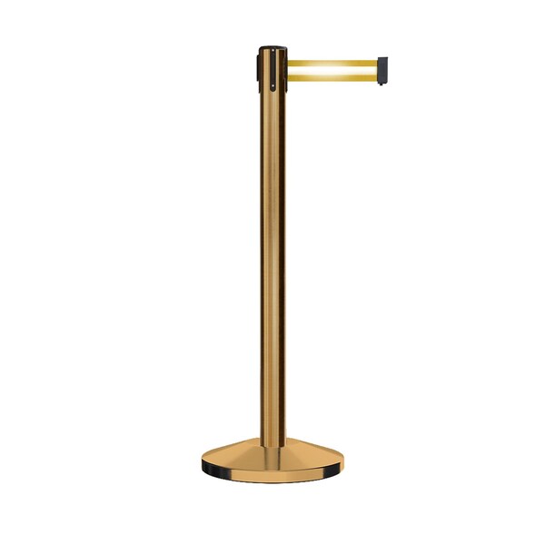 Montour Line Stanchion Belt Barrier Sat.Brass Post 13ft. Y Ref. Belt - ES400-SB-YRH-130