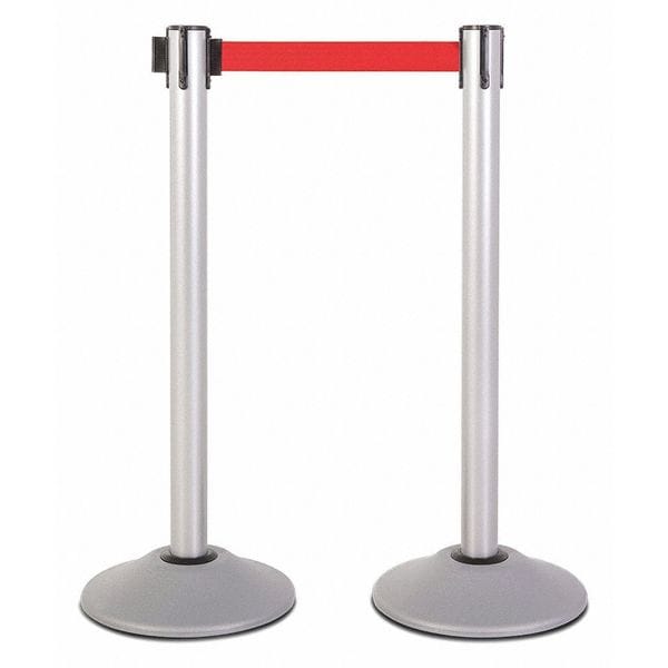 Us Weight Steel Stanchion, Silver, 7.5ft, Red Belt, PR - U2103RED