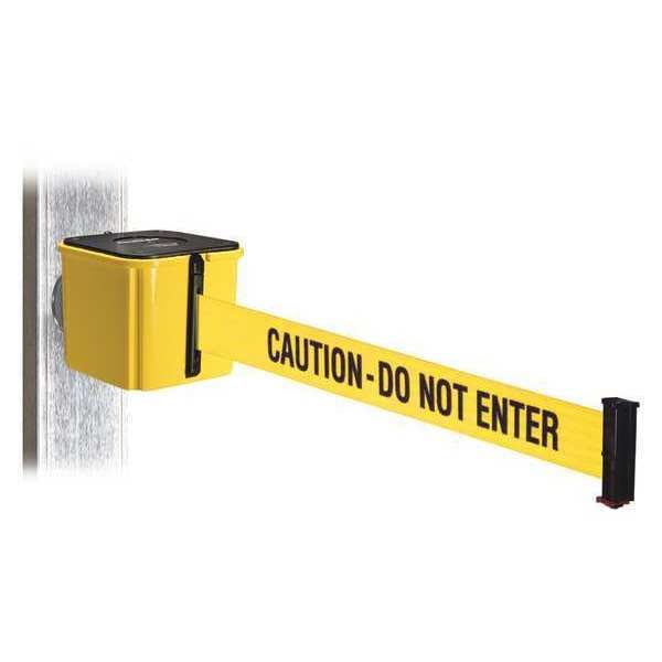 Retracta-Belt Belt Barrier, Yellow, Magnet, 15ft.L - WH412YW15-CAU-MM