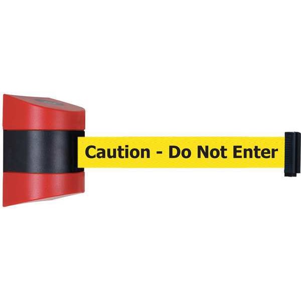 Tensabarrier Retractable Belt Barrier, 15 ft Length, Caution Do Not Enter, Red - 897-15-S-21-NO-YAX-C
