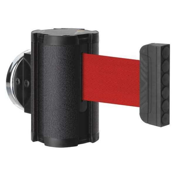 Lavi Industries Retractable Belt Barrier, Black, 10 ft Length, No Legend, Wrinkle - 50-3010MG/WB/RD